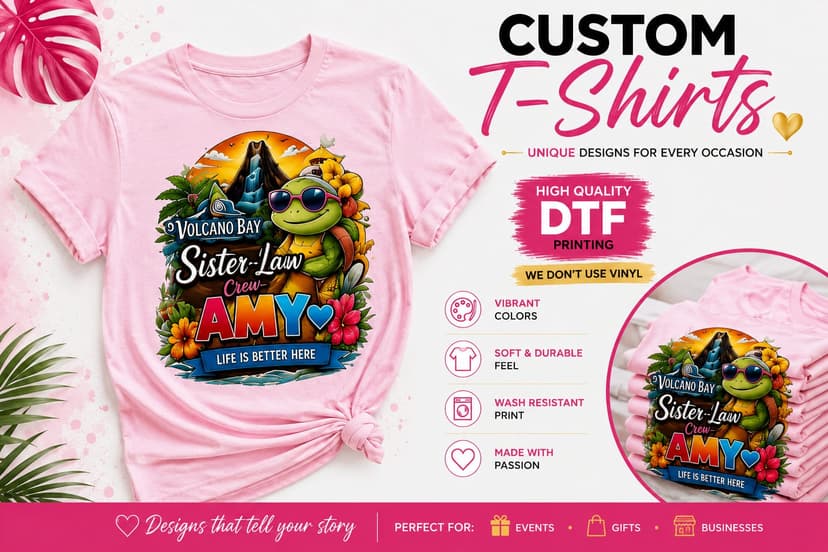 Camiseta personalizada con diseño de tortuga tropical
