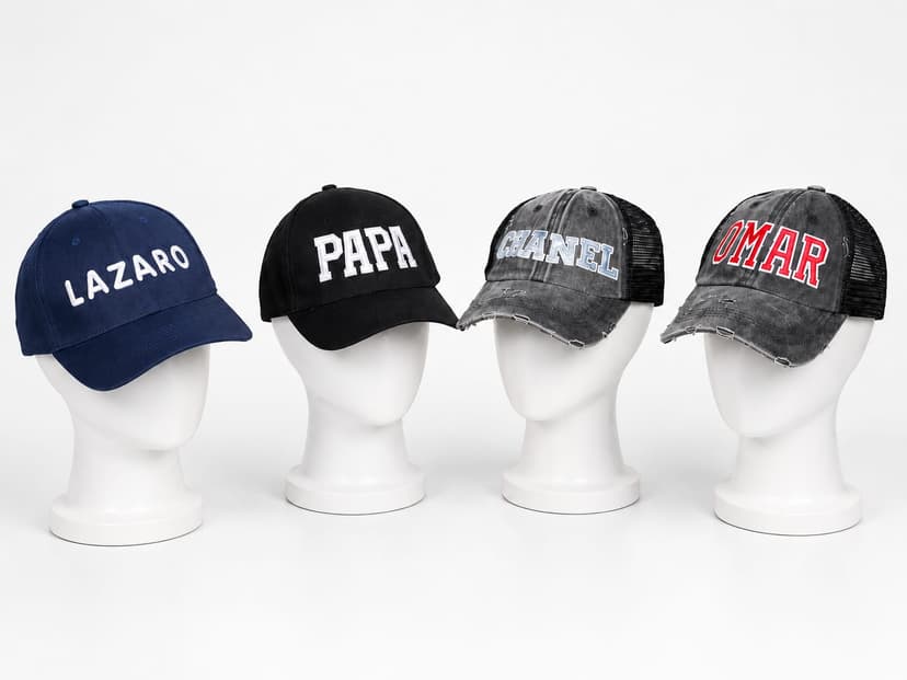 Gorras personalizadas con nombres bordados