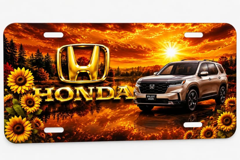 Placa decorativa personalizada para auto Honda